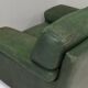 Roche Bobois lounge armchair in original green patinated leather, 1970