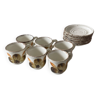 Set of 6 vintage flea market coffee cups