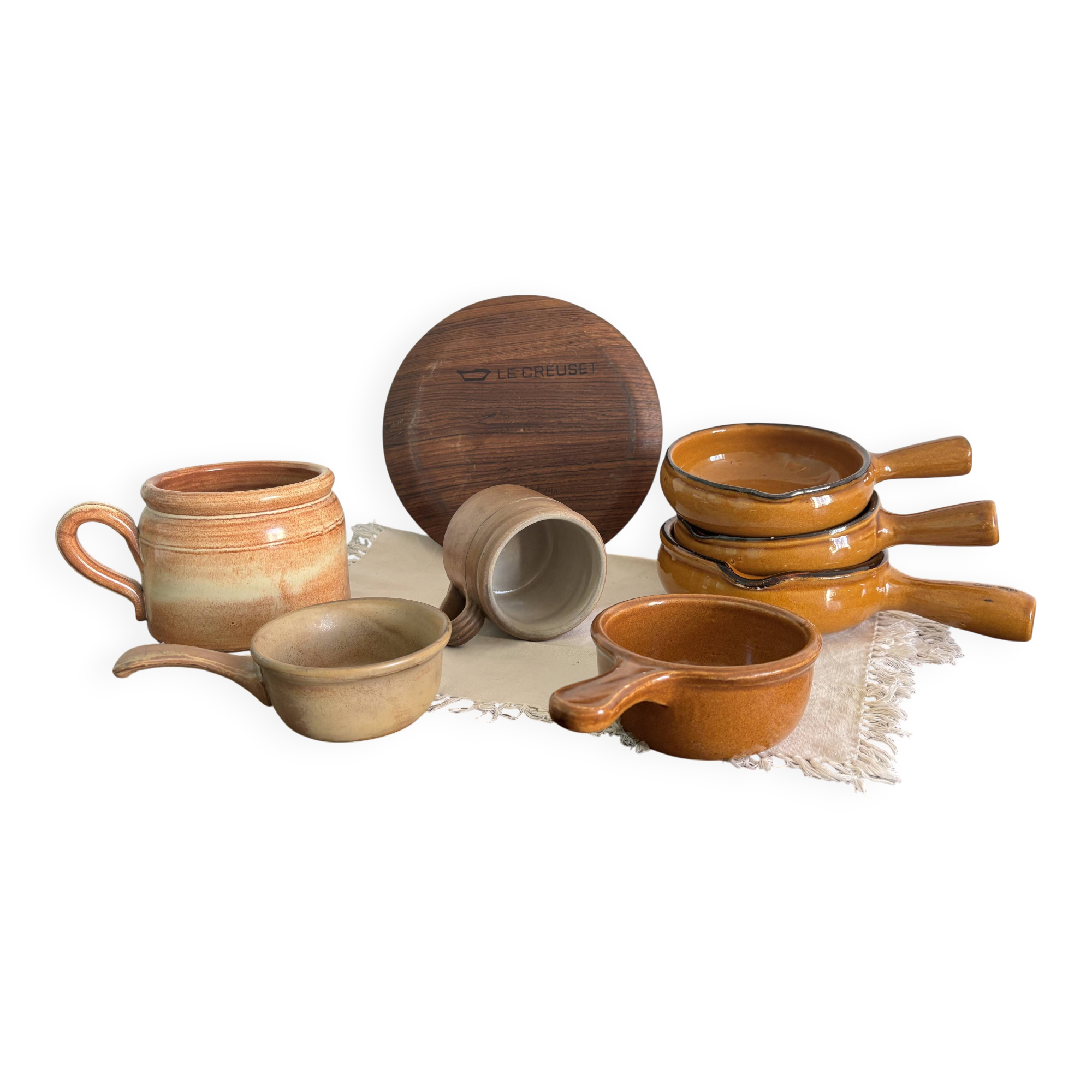 Ensemble de grès et céramiques vintage – Cuisine d'antan – Années 60-70