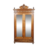 Louis XVI style wardrobe in walnut with blond patina circa 1880