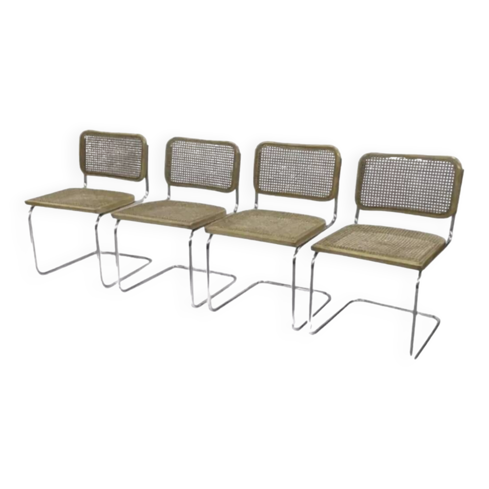 Set of 4 chairs model Cesca B32 designed by Marcel Breuer design