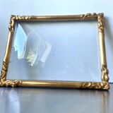 Cadre Art Nouveau Antique en bois doré mesures 26,5 cm x 20 cm Verre convexe