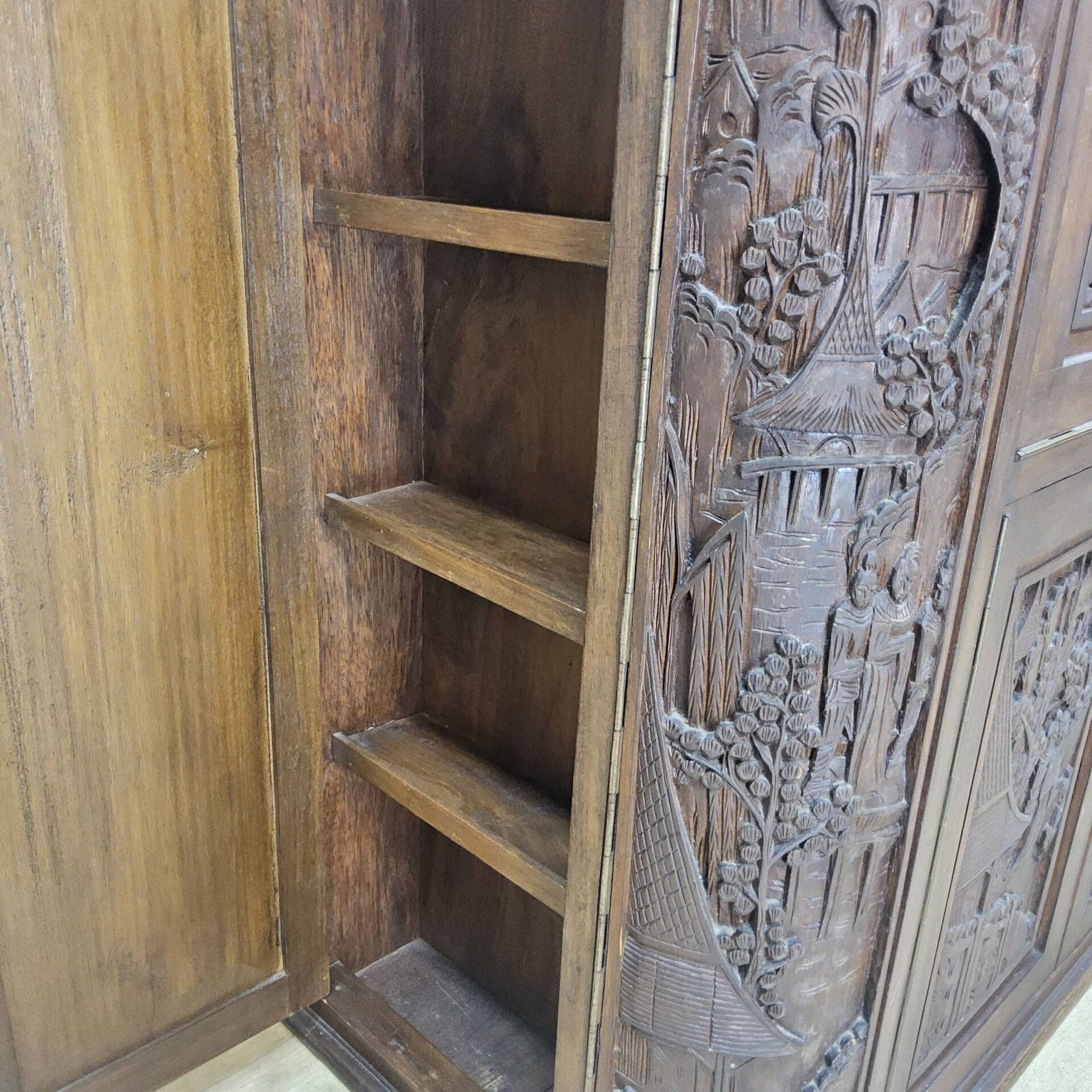 Vintage teak wooden Thai / Asian bar cabinet / drinks cabinet