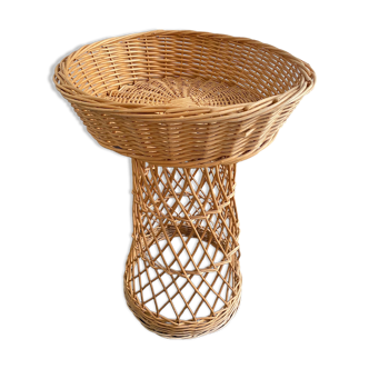 Display basket wicker rattan plant holder vintage