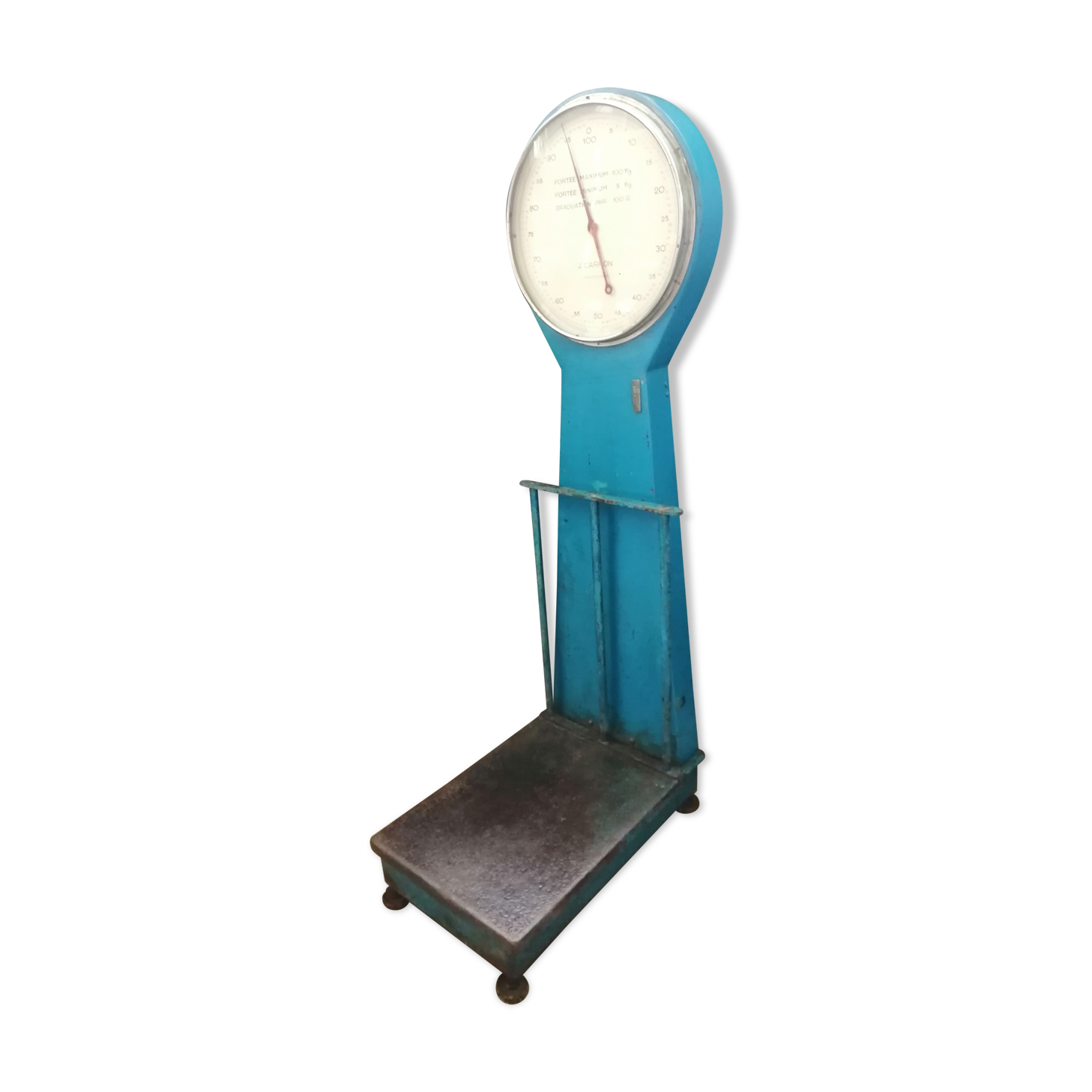 Balance j blue carron scale 100 kg 1930