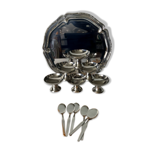 coupes à glace et plateau