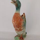 Water jug in slipware from the 1960s. Decorated with a coloured duck. Unmarked.