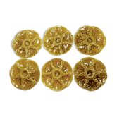 Assiettes à coquillages ou huitres, faïence de Gien, années 50