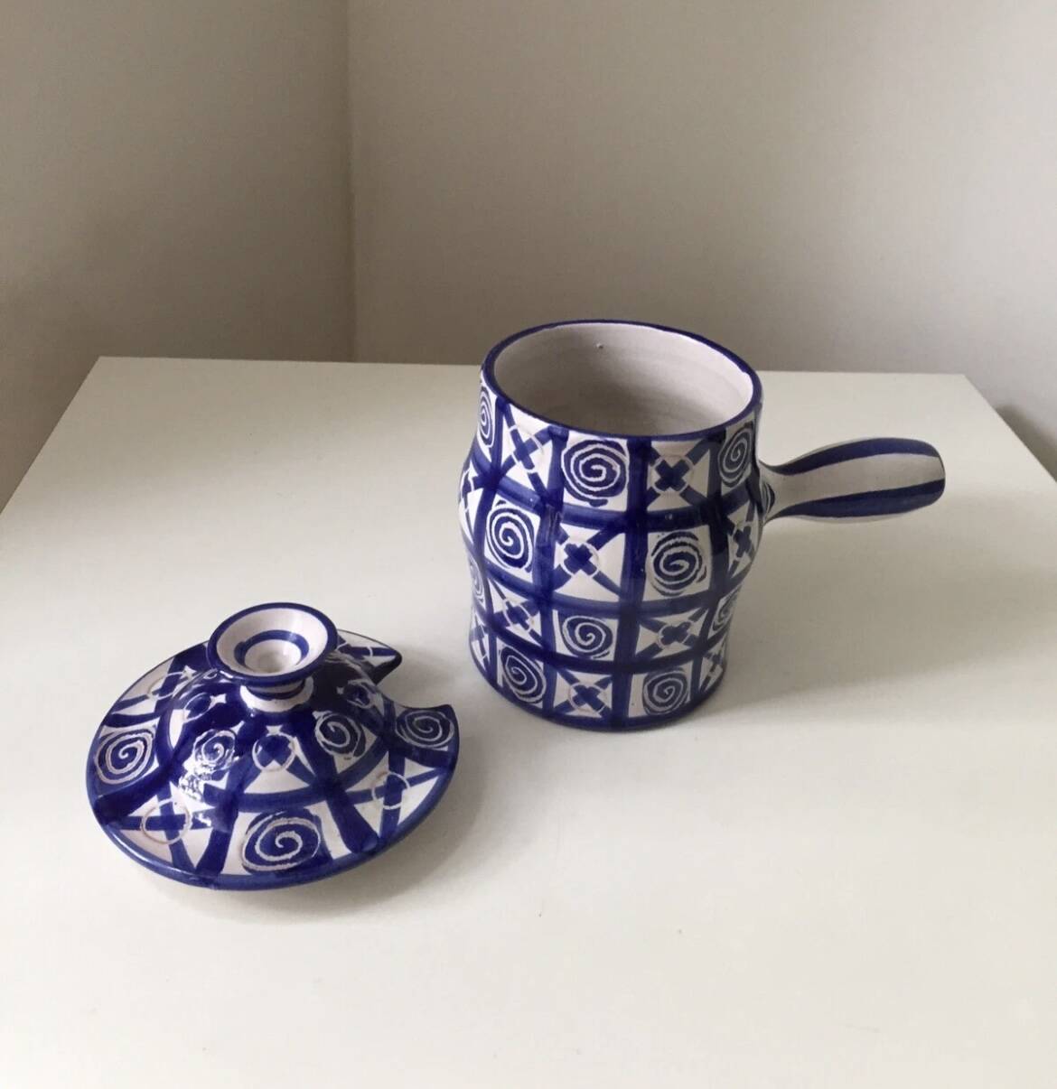 Pot céramique Robert Picault bleu Vallauris