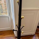 Golden metal coat rack with 14 hooks - 1970s