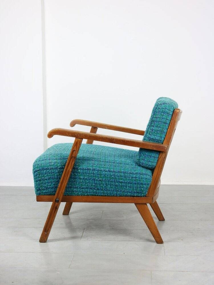 Fauteuil danois bleu des années 50
