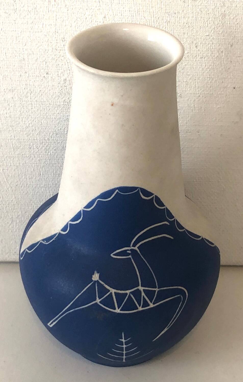 Vase Blanc Bleu Céramique