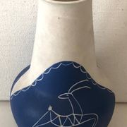 Vase Blanc Bleu Céramique