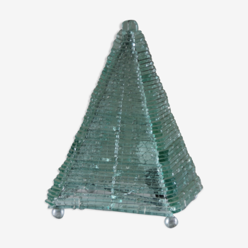 Pyramid lamp in glass and metal, 1970s