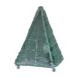 Lampe pyramide en verre et métal, 1970s