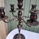 Pair of 5-light metal candlesticks