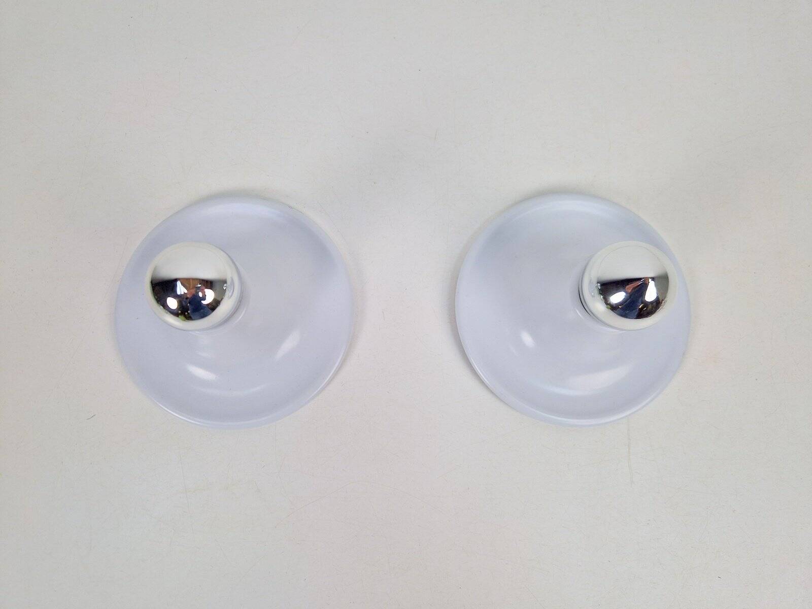 Vintage Space Age UFO Disc Wall Lamps from Targetti Sankey, 1970s, Set of 2