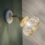Vintage amber frosted glass tulip wall light
