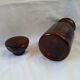 Apothecary bottle jar in amber brown glass with cap