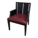 Fauteuil Philippe Hurel Modèle Wallis en cuir rouge et hêtre noir