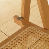 Foldable chairs in elm or ash seat cannage 1970