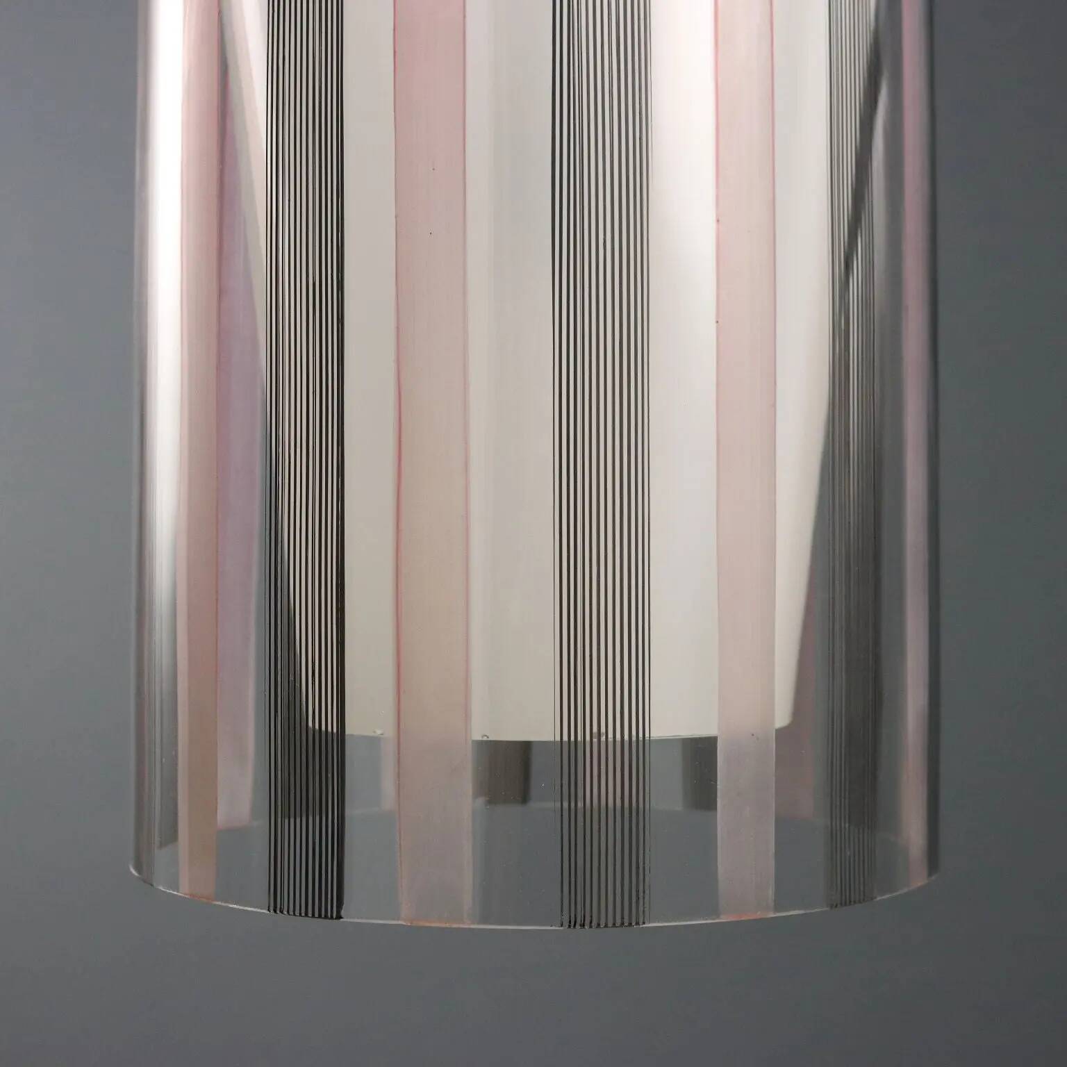Vintage glass and metal pendant, Italy, 1970s