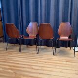 Un ensemble de quatre chaises par Herbert Hirche Jofy Stalmobler, Danemark, 1950