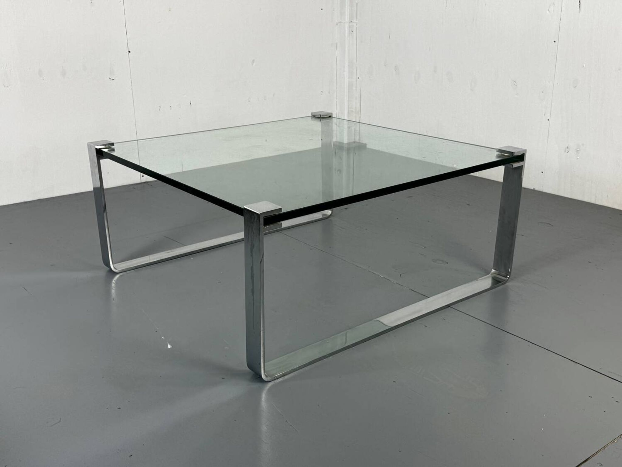 Chrome Steel and Glass Modernist Schmitt Draenert Coffee Table, 1970s