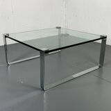 Chrome Steel and Glass Modernist Schmitt Draenert Coffee Table, 1970s