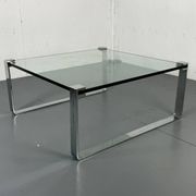 Chrome Steel and Glass Modernist Schmitt Draenert Coffee Table, 1970s