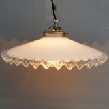 Art Deco ruffled opaline hanging