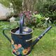 Very decorative metal watering can with “Pensées” decorations