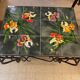 Vallauris coffee table signed rheaul faience tiles, flowers and wrought iron