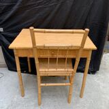 Desk and its vintage bamboo chair