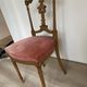 Elegant Louis XVI style chair in carved wood and antique velvet