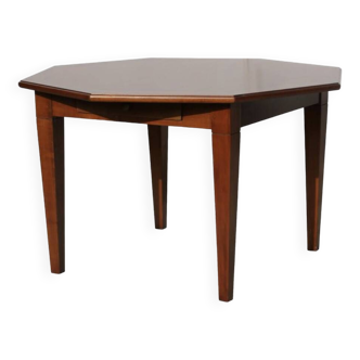 1 Octagonal cherry wood dining table, with 1 drawer