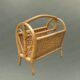 Vintage wicker and bamboo magazine rack