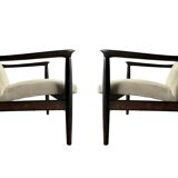Pair of vintage GFM-64 pure linen armchairs by Edmund Homa, 1960s