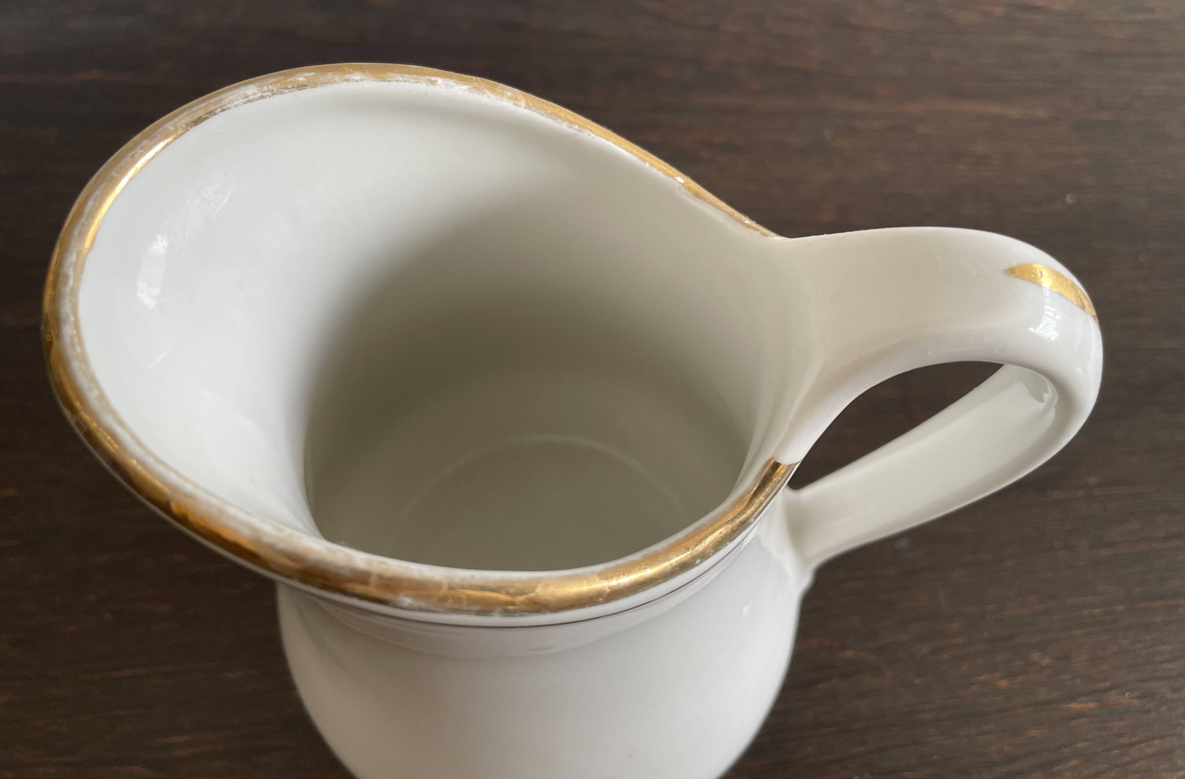 Jug or charming small vase, porcelain MEHUN, France