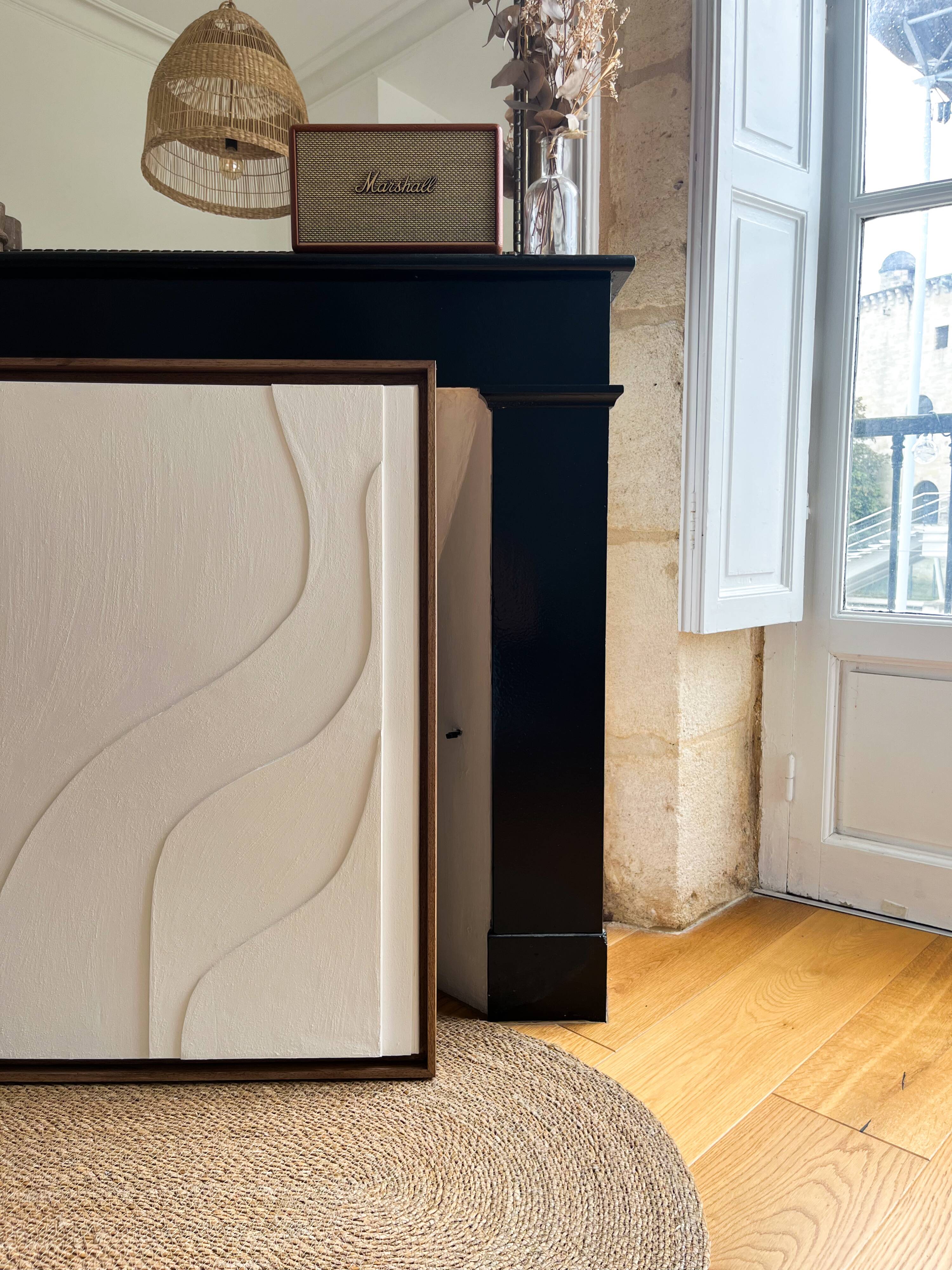 Tableau relief minimaliste blanc