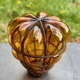 Large Murano pendant/wall/ceiling light in amber brown blown glass
