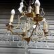 Rare antique cage chandelier in gilded bronze and crystal, 4 lights / WORKING CONDITION GAU?