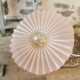 Vintage opaline pink pleated molded glass pendant light
