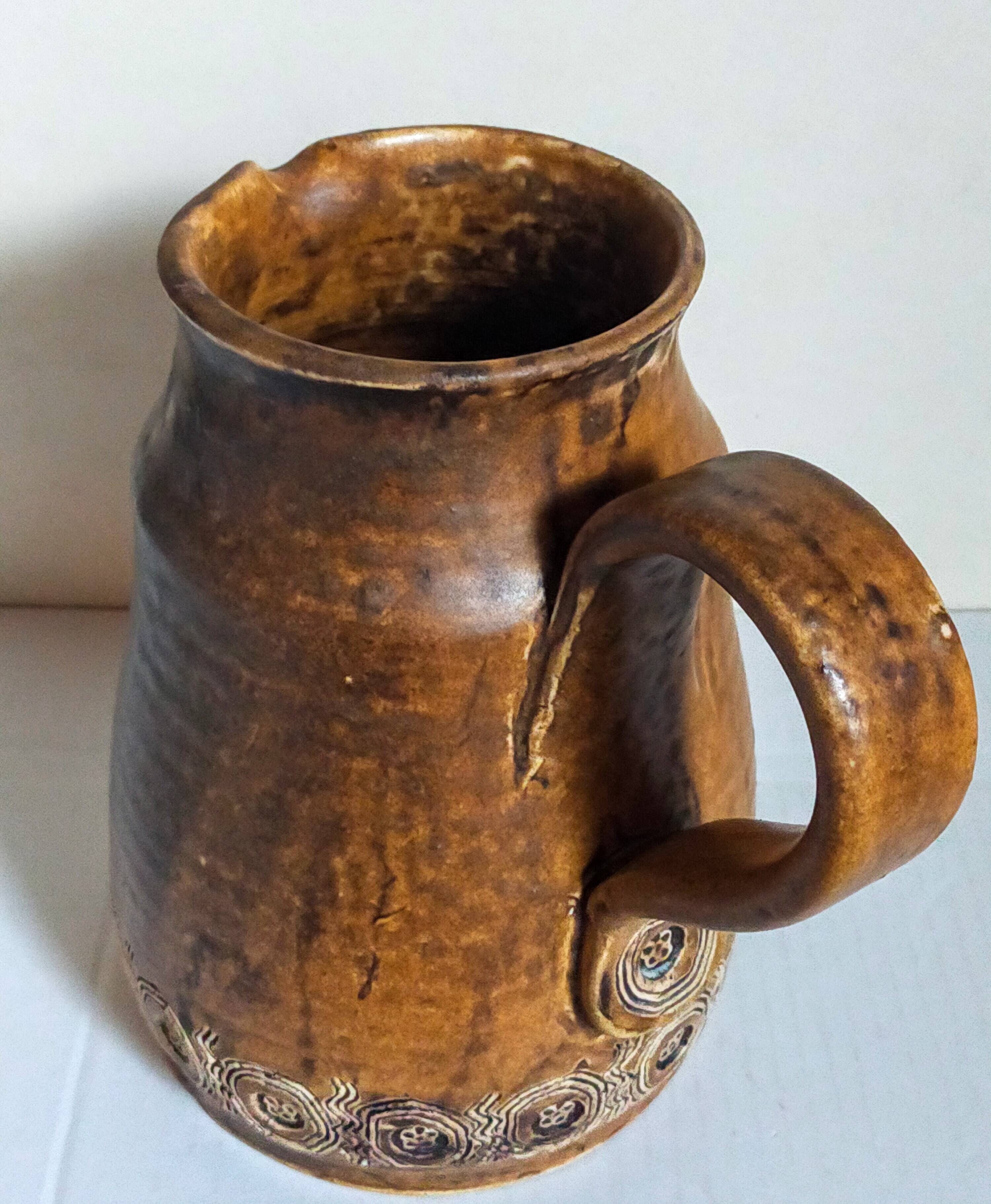 Ceramic potter's pitcher by F.CHEDEVILLE 20th century