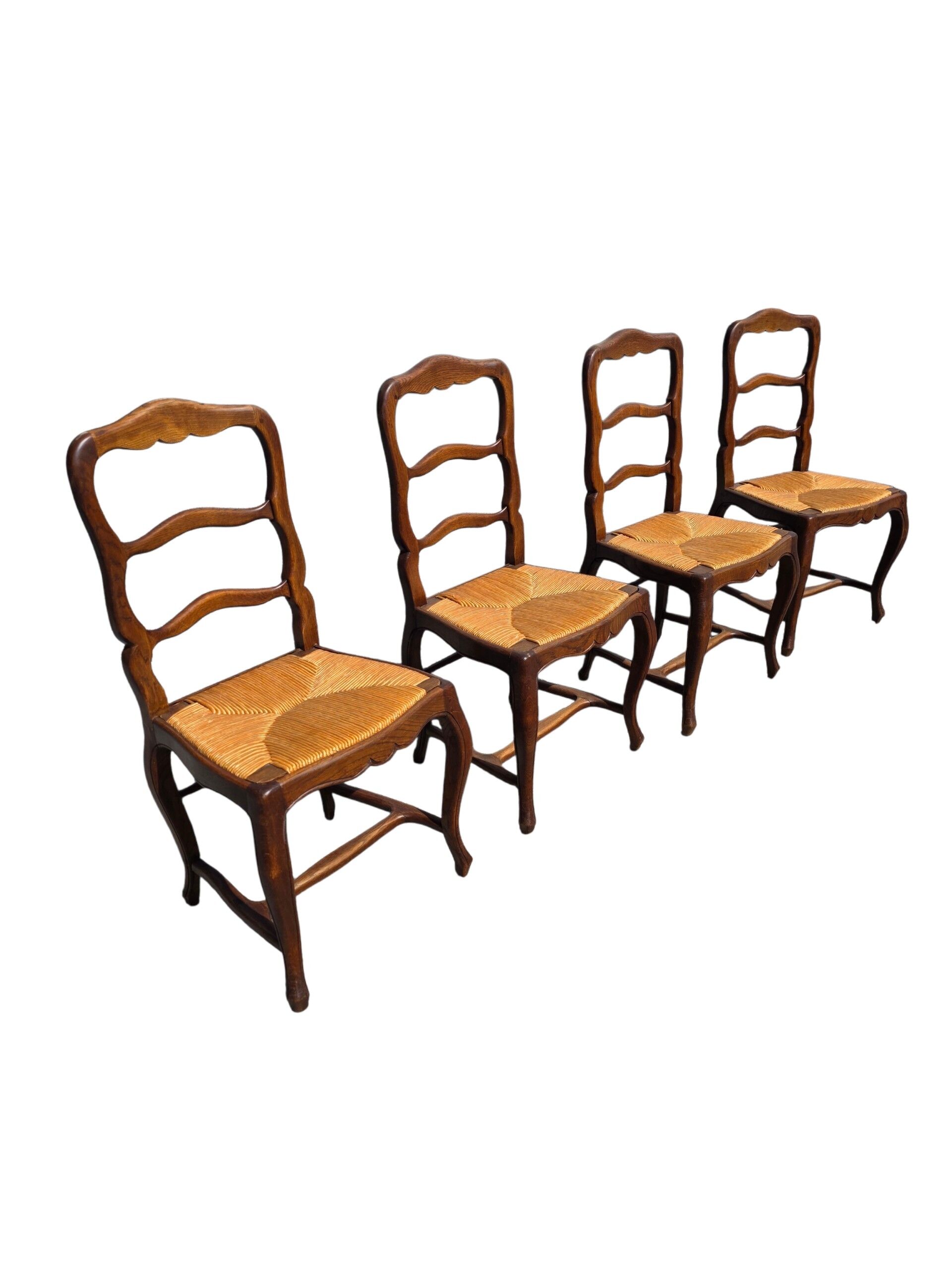 4 Louis XV style chairs in solid oak