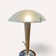 Chrome and wood mushroom lamp