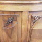 Vintage old walnut bed carved late nineteenth century