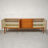 Sideboard 210cm in blond teak, 1970