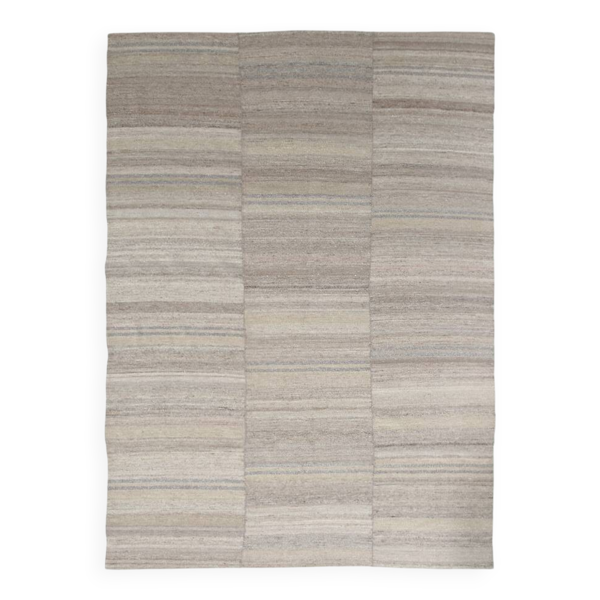 8x10 Brown & Beige Handmade Vintage Kilim Rug, 229x315Cm
