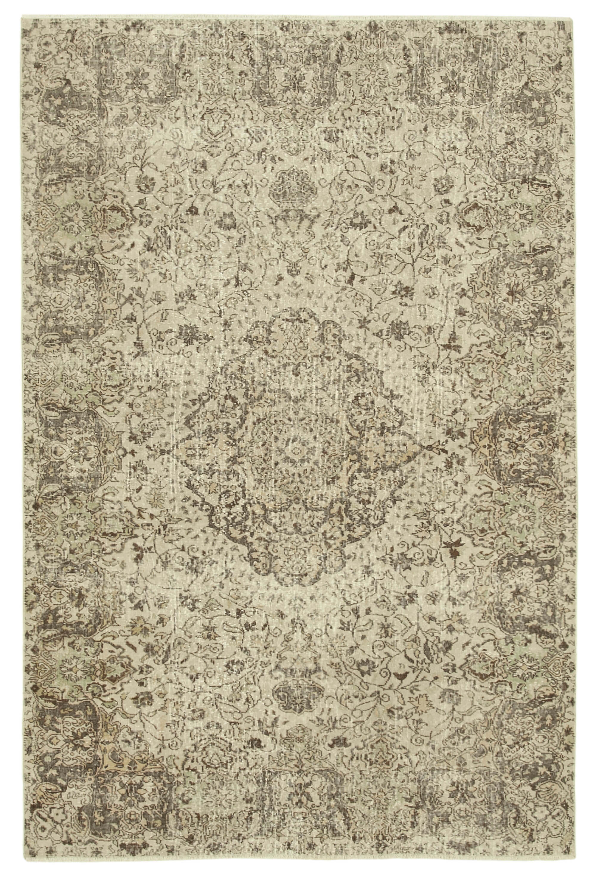 Handmade Decorative Oriental Beige Rug 203 cm x 310 cm